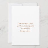 Carte Félicitations pour la remise des diplômes de votre (Dos)