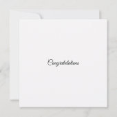 Carte Félicitations pour la robe de mariée blanche de la (Dos)
