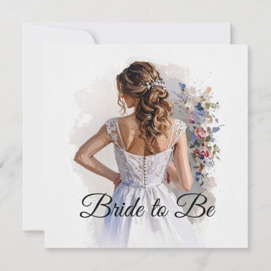 Carte Félicitations pour la robe de mariée blanche de la (Devant)