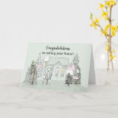 Carte Félicitations pour la vente de dessin de ligne d'a (Fleur jaune)