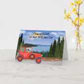 Carte Félicitations pour l'achat de la première nouvelle (Fleur jaune)