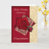 Carte Félicitations pour l'anniversaire de mariage de ru (Fleur jaune)