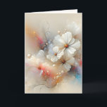 Carte Félicitations pour l'anniversaire du Cosmos contem<br><div class="desc">Un bel agencement de délicates fleurs de cosmos dans des tons pastel doux crée une atmosphère éthérée rêveuse. Le texte peut être modifié.</div>