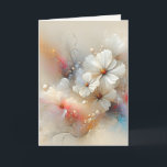 Carte Félicitations pour l'anniversaire du Cosmos contem<br><div class="desc">Un bel agencement de délicates fleurs de cosmos dans des tons pastel doux crée une atmosphère éthérée rêveuse. Le texte peut être modifié.</div>