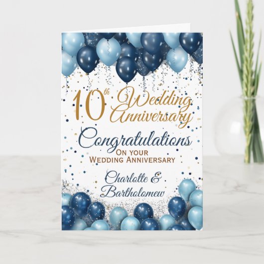 Carte Félicitations pour le 10e anniversaire du Mariage (Devant)