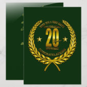 Carte Félicitations pour le 20e anniversaire (Devant / Derrière)