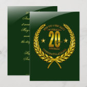 Carte Félicitations pour le 20e anniversaire (Devant / Derrière)