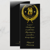 Carte Félicitations pour le 20e anniversaire (Devant / Derrière)
