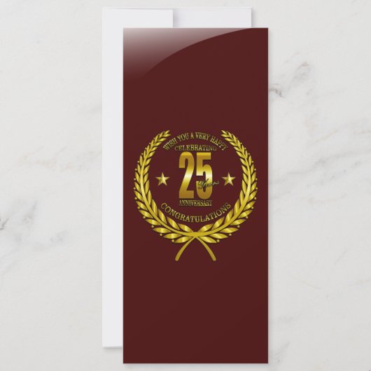 Carte Félicitations pour le 25e anniversaire (Devant)