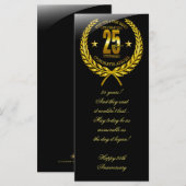 Carte Félicitations pour le 25e anniversaire (Devant / Derrière)