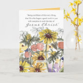 Carte Félicitations pour le baptême Écriture Philippiens (Fleur jaune)