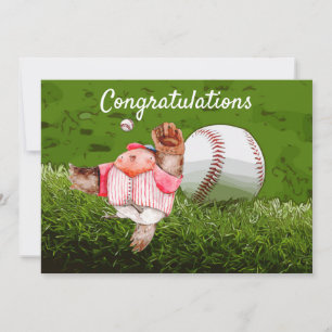 Carte Félicitations pour le baseball avec l'aquarelle de