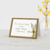 Carte Félicitations pour le Champagne du 50e anniversair (Fleur jaune)