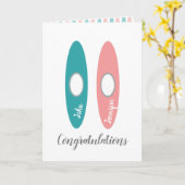 Carte Félicitations pour le couple de canots mariage/ an (Fleur jaune)