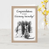 Carte Félicitations pour le diplôme d'études vétérinaire (Fleur jaune)