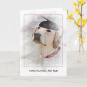 Carte félicitations pour le diplôme - Labrador Retriever (Fleur jaune)