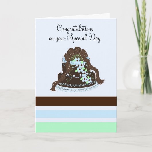 Carte Félicitations pour le Gâteau de Mariage (Devant)