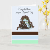 Carte Félicitations pour le Gâteau de Mariage (Fleur jaune)