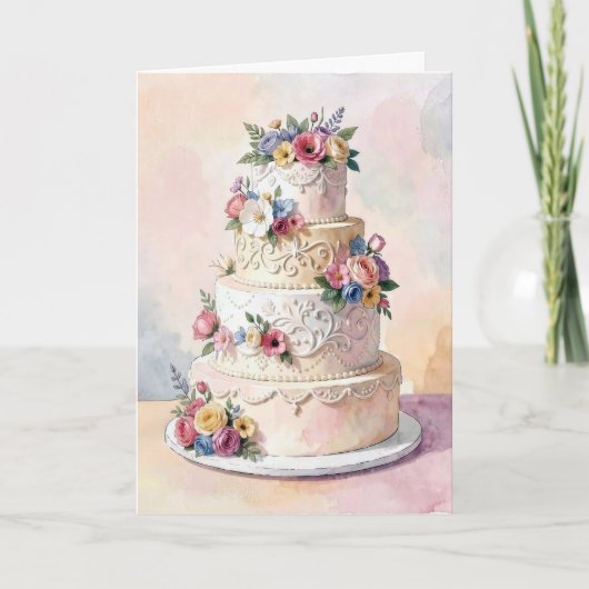 Carte Félicitations pour le gâteau de mariage (Devant)