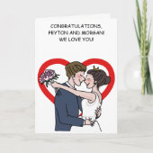 Carte Félicitations pour le jour Animé du mariage de la (Devant)