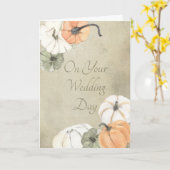 Carte Félicitations pour le jour de mariage Automne Rust (Fleur jaune)