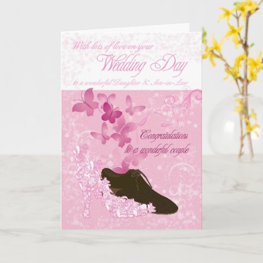 Carte Félicitations pour le jour de mariage de la fille (Fleur jaune)