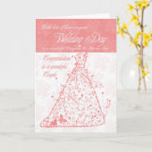 Carte Félicitations pour le jour de mariage de la fille (Fleur jaune)