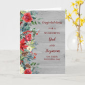 Carte Félicitations pour le jour de mariage papa et Step (Fleur jaune)