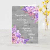 Carte Félicitations pour le jour de mariage papa et Step (Fleur jaune)