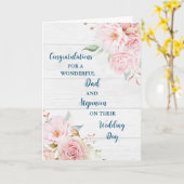 Carte Félicitations pour le jour de mariage papa et Step (Fleur jaune)