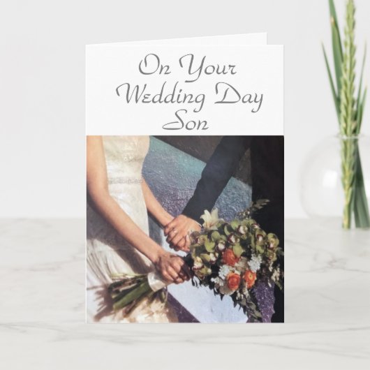 CARTE FÉLICITATIONS POUR LE JOUR DE TON MARIAGE **FILS** (Devant)