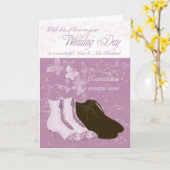 Carte Félicitations pour le jour du mariage de la nièce (Fleur jaune)