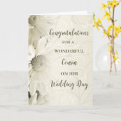 Carte Félicitations pour le jour du mariage du cousin (Fleur jaune)