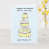 Carte Félicitations pour le jour du mariage du petit-fil (Fleur jaune)