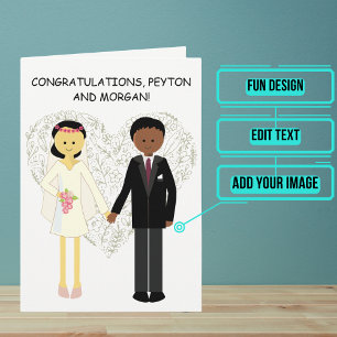 Carte Félicitations pour le jour du mariage pour la mari