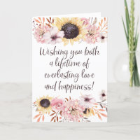 Félicitations pour le mariage aux tournesols vibra