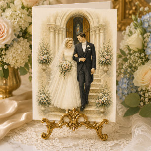 Carte Félicitations pour le mariage catholique de la mar