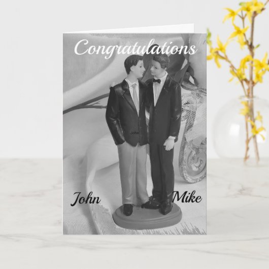 CARTE FÉLICITATIONS POUR LE MARIAGE DE DEUX MARIÉS (Fleur jaune)