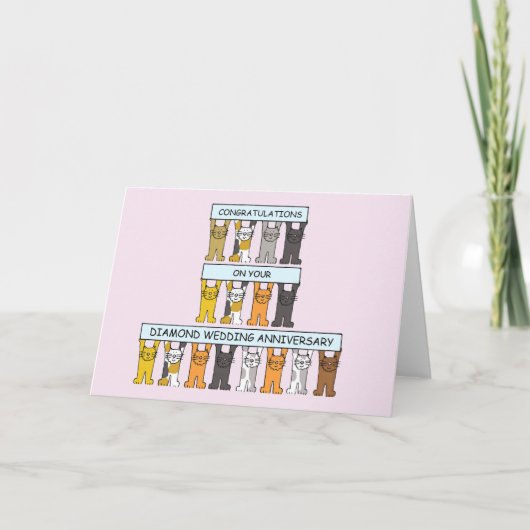 Carte Félicitations pour le Mariage de Diamant Chats de  (Devant)