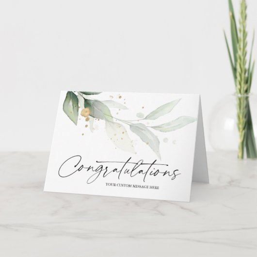 Carte Félicitations pour le mariage de eucalyptus et la  (Devant)