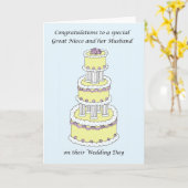 Carte Félicitations pour le mariage de grande-nièce et d (Fleur jaune)