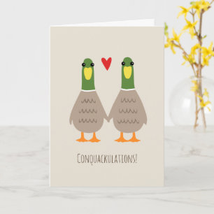 Carte Félicitations pour le Mariage des Canards Amoureux
