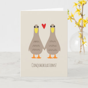 Carte Félicitations pour le Mariage des Canards Amoureux