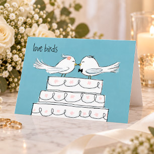 Carte Félicitations pour le mariage des oiseaux amoureux