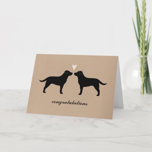 Carte Félicitations pour le mariage des Retrievers Labra (Devant)