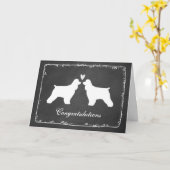 Carte Félicitations pour le mariage des Spaniels Cocker (Fleur jaune)