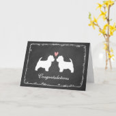 Carte Félicitations pour le mariage des Westies (Fleur jaune)