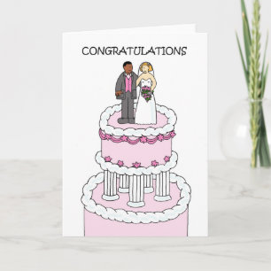 Carte Félicitations pour le mariage d'un couple multirac