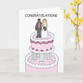 Carte Félicitations pour le mariage d'un couple multirac (Fleur jaune)