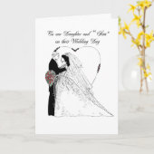 Carte Félicitations pour le mariage fille et "gendre" (Fleur jaune)